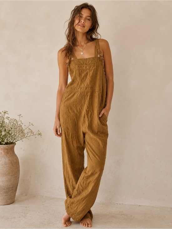 Free People Pants - Jen’s Pirate Booty Seagrass Napoli Overalls embroidered Free People XS/S